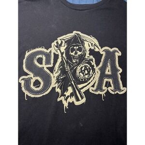 Sons Of Anarchy SoA Grim Reaper Graphic Tee T-Shirt Large Black Short Sleeve